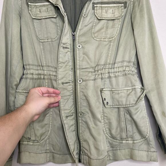 Marrakech Anthropologie Utility Jacket Geneva Military Green Medium - Picture 8 of 14